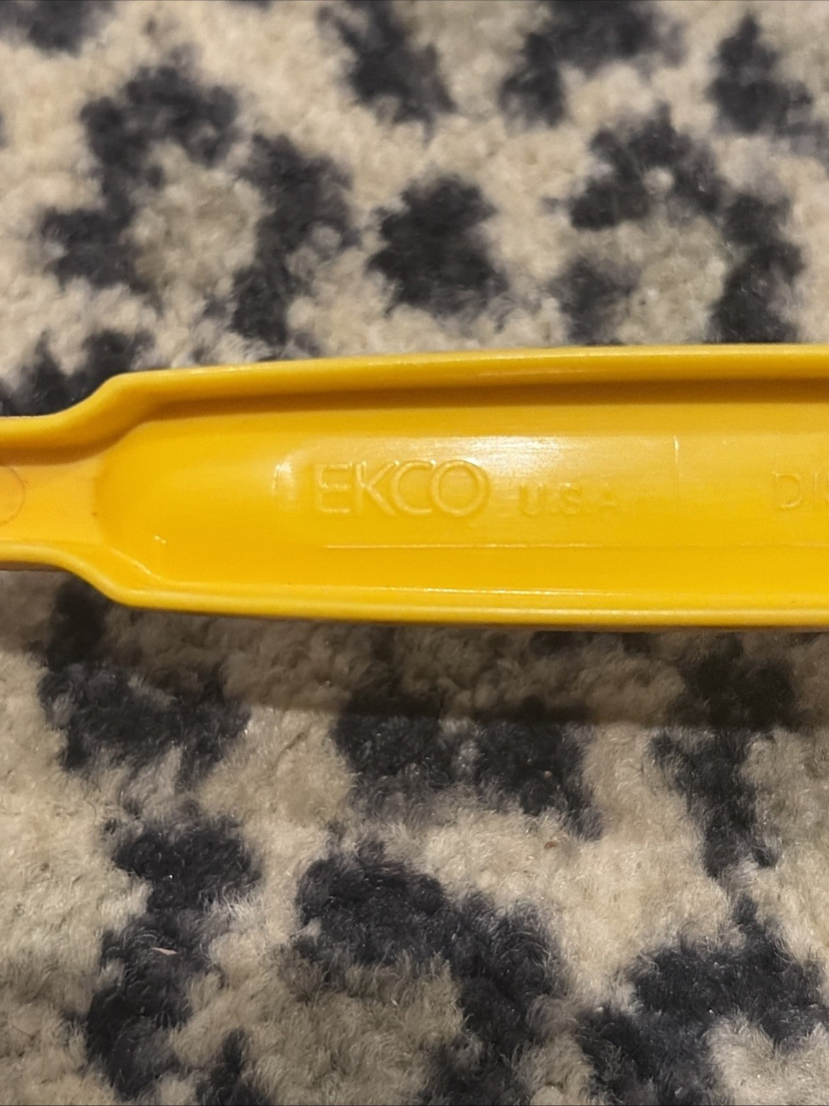 Vintage Yellow EKCO Slotted Serving Spoon 11" Made in USA Used Dishwasher Safe